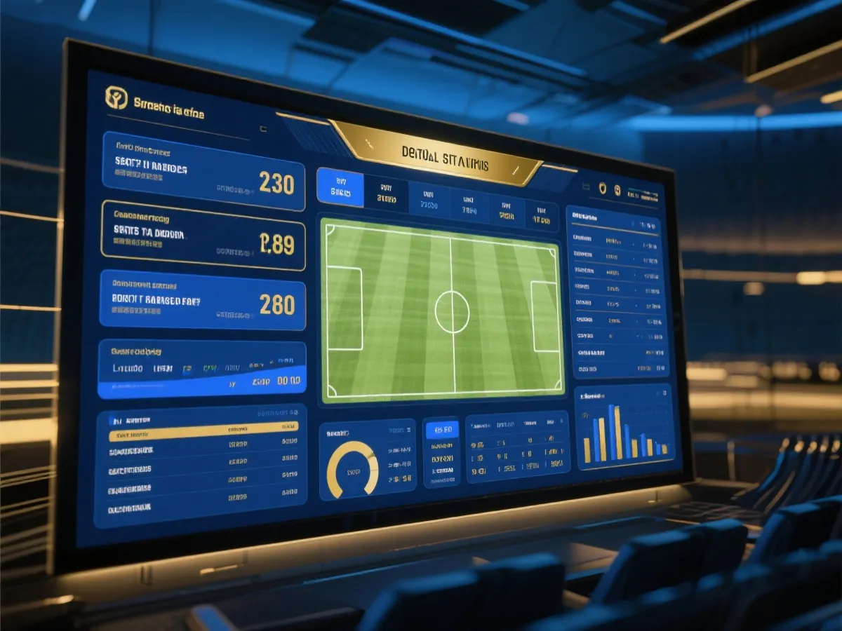 世界盃比分與數據儀表板示意圖