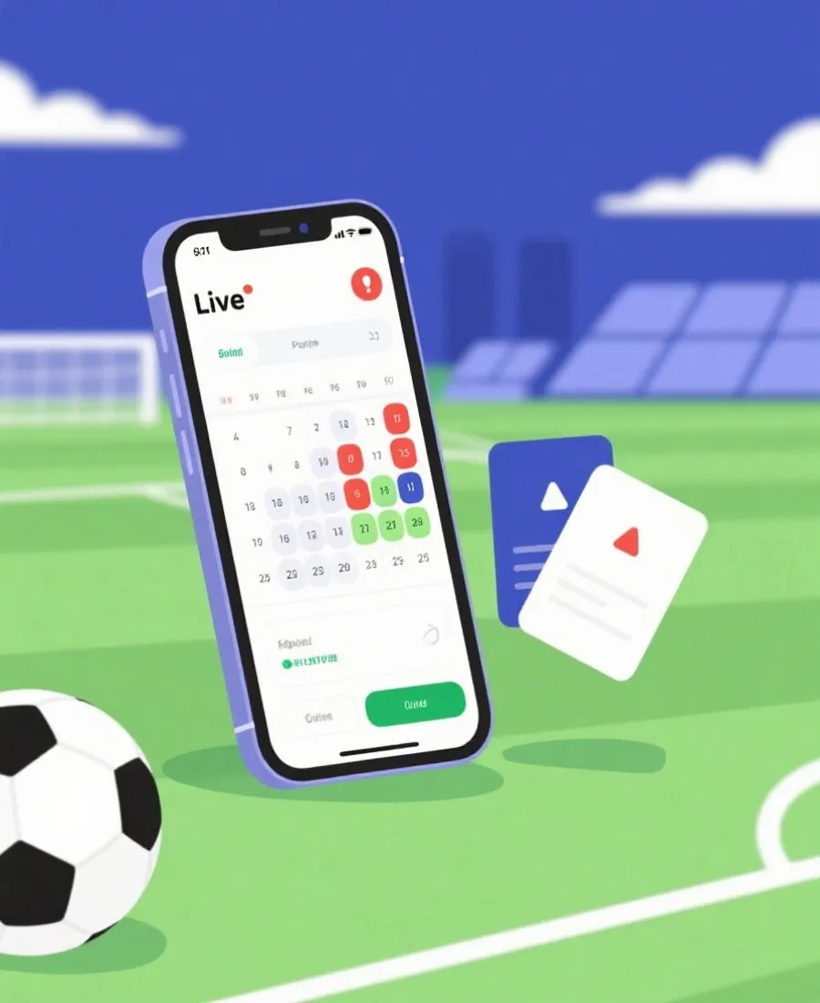 手機版賽程與通知示意圖